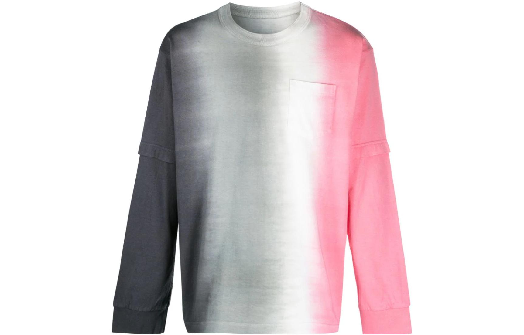 Sacai FW23 Gradient Effect Crewneck Long Sleeve Sweatshirt Multi-Color Mens 23-03177MC329