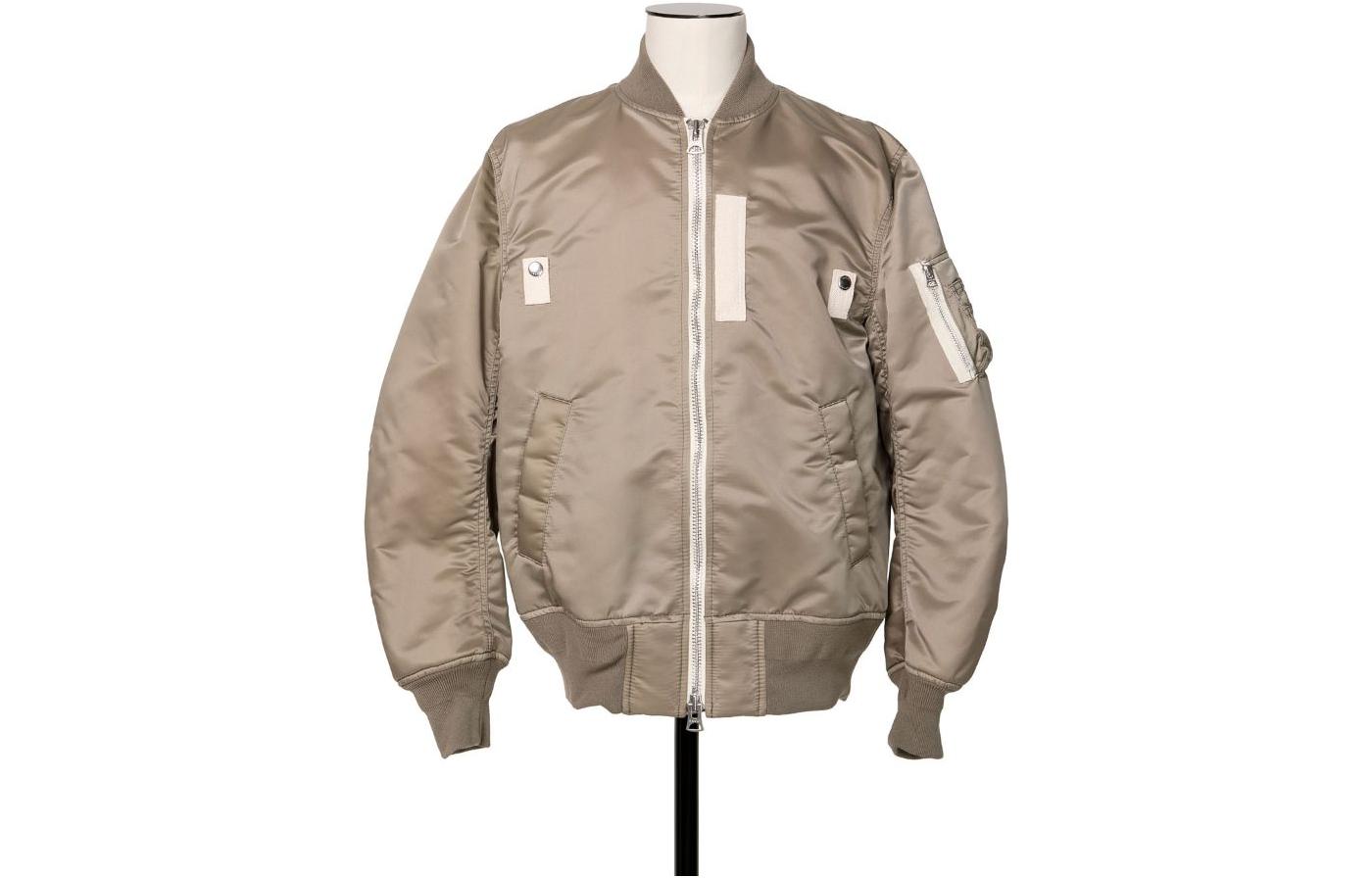 Sacai FW23 Khaki Zip-Up Baseball Collar Jacket SCM-051-535