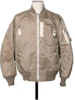Sacai FW23 Khaki Zip-Up Baseball Collar Jacket SCM-051-535 Sacai FW23 Khaki Zip-Up Baseball Collar Jacket SCM-051-535