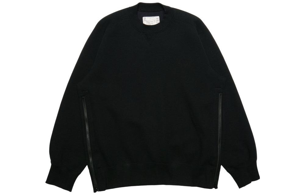 Sacai FW23 Letter Graphic Crewneck Raglan Sweatshirt Black 23-03256BLK