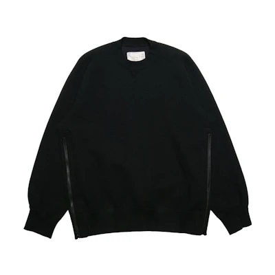 Sacai FW23 Letter Graphic Crewneck Raglan Sweatshirt Black 23-03256BLK