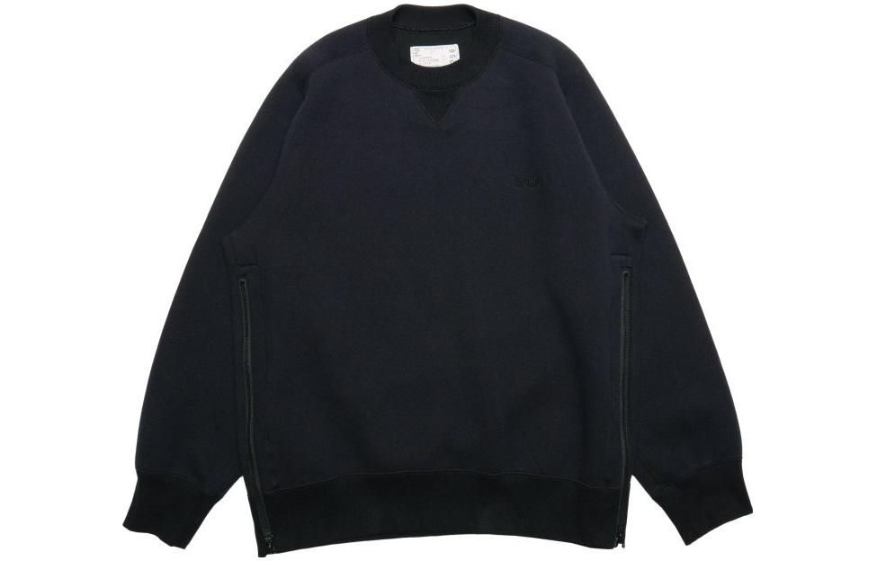 Sacai FW23 Letter Graphic Raglan Pullover Sweatshirt Navy Blue 23-03256NVY