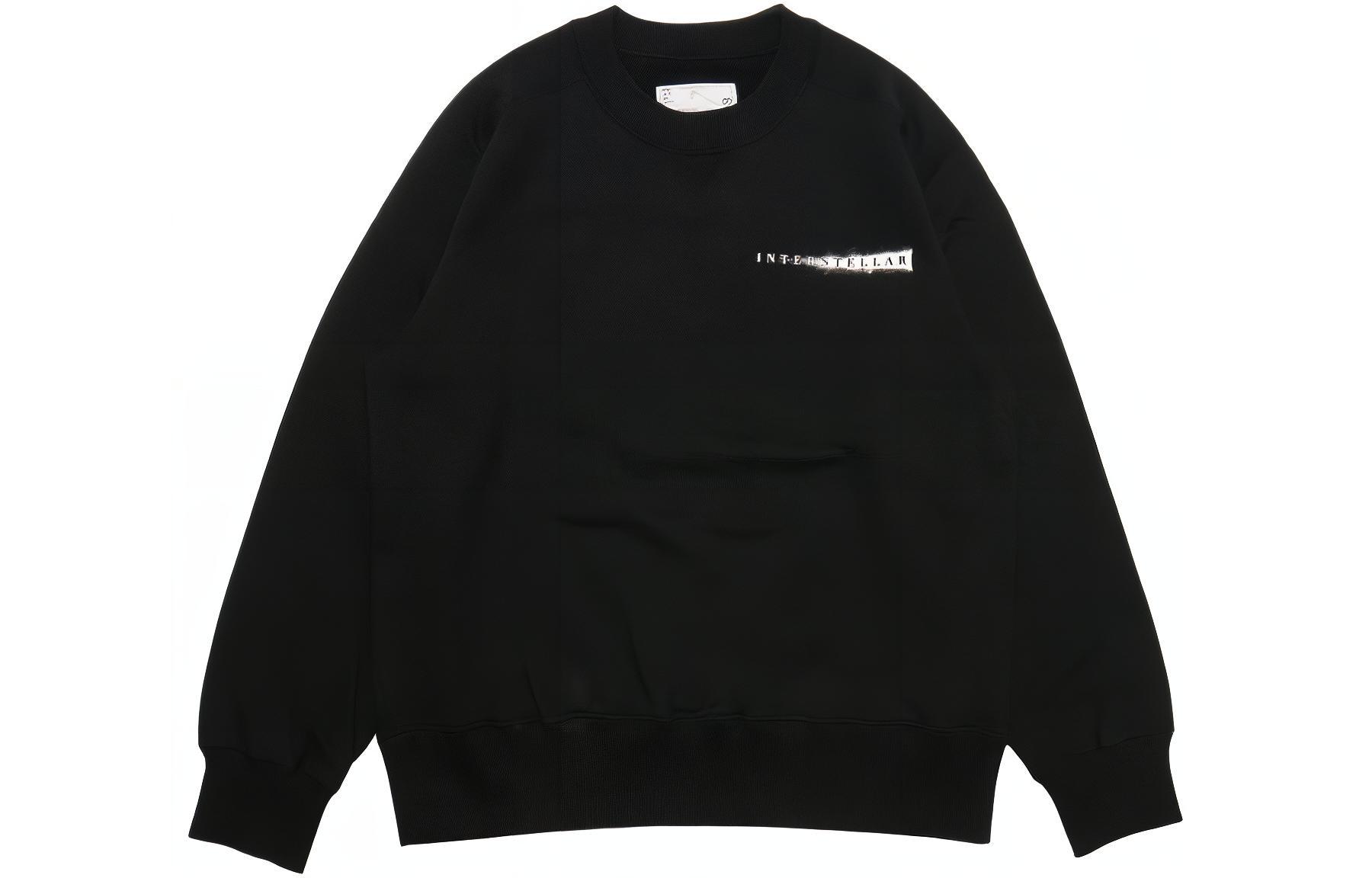 Sacai FW23 Letter Print Crewneck Sweatshirt Black 23-0578S-BLACK