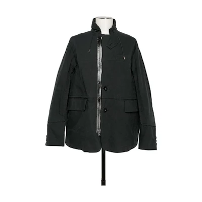 Sacai FW23 Minimalist Zip-Up High Collar Jacket Black 23-03187M-001