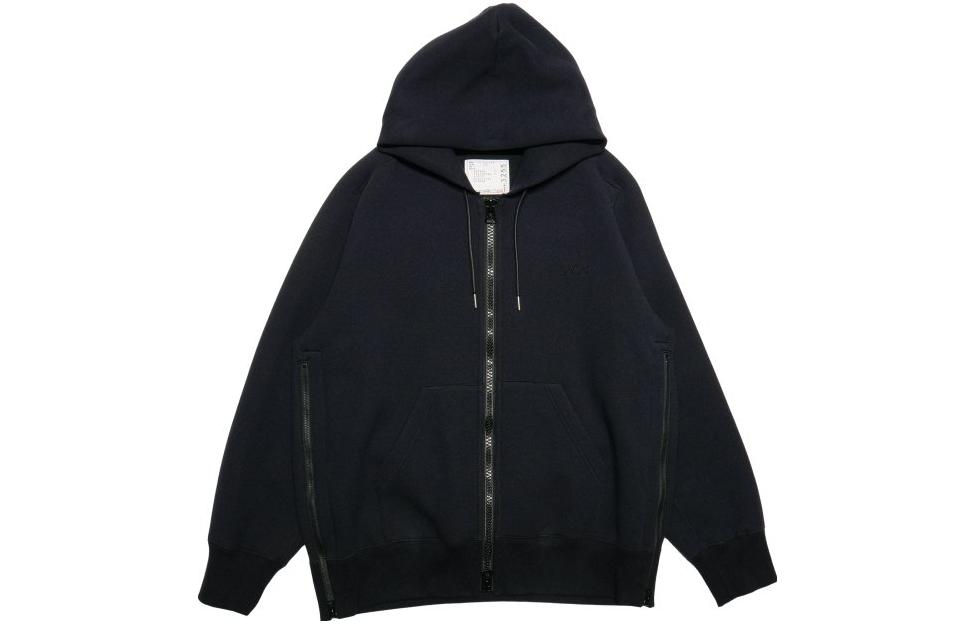 Sacai FW23 Navy Blue Alphabet Print Zip Cardigan Hoodie Mens 23-03255NVY