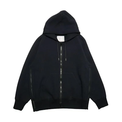 Sacai FW23 Navy Blue Alphabet Print Zip Cardigan Hoodie Mens 23-03255NVY