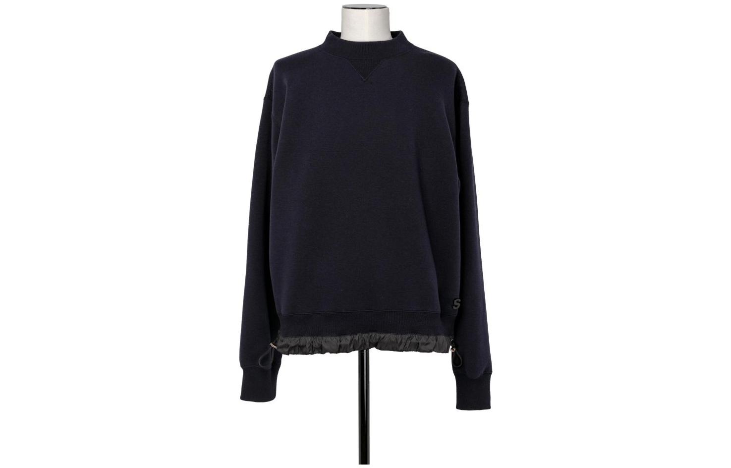 Sacai FW23 Navy Blue Panelled Crewneck Pullover Sweatshirt SCM-068-201