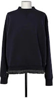 Sacai FW23 Navy Blue Panelled Crewneck Pullover Sweatshirt SCM-068-201 Sacai FW23 Navy Blue Panelled Crewneck Pullover Sweatshirt SCM-068-201