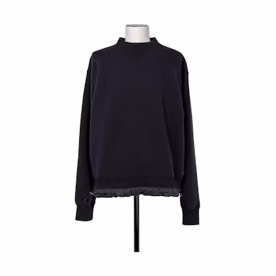 Sacai FW23 Navy Blue Panelled Crewneck Pullover Sweatshirt SCM-068-201