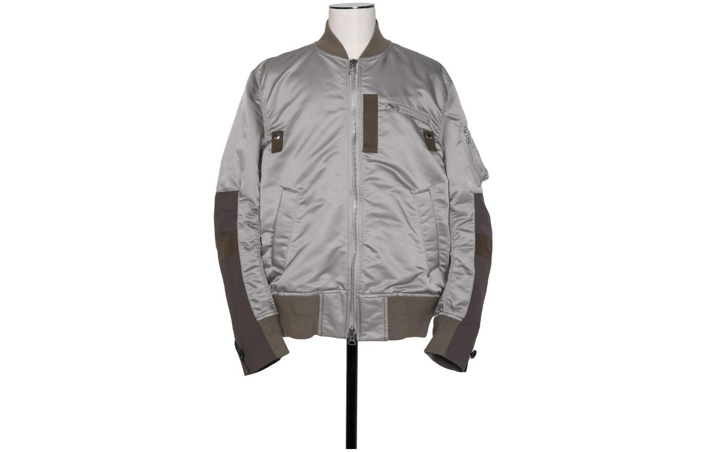 Sacai FW23 Patchwork Comfort Zip Jacket - Gray 23-03260M-301