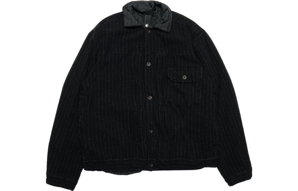 Sacai FW23 Reversible Striped Comfort Jacket Navy Blue Men’s Casualwear 23-03192NVY