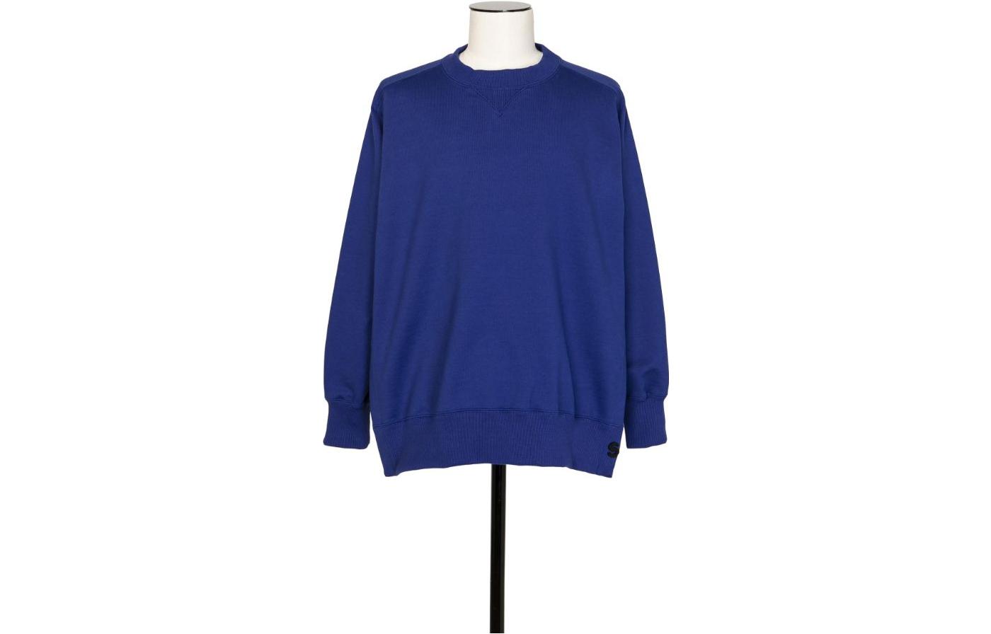 Sacai FW23 Solid Color Comfortable Crewneck Sweatshirt Men’s Blue 23-03025M-401