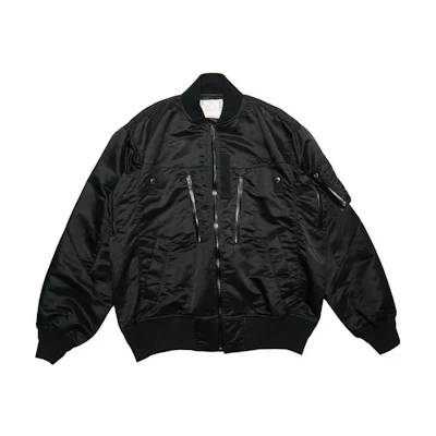Sacai FW23 Solid Color Comfortable Twill Zip Jacket Black 23-03254BLK
