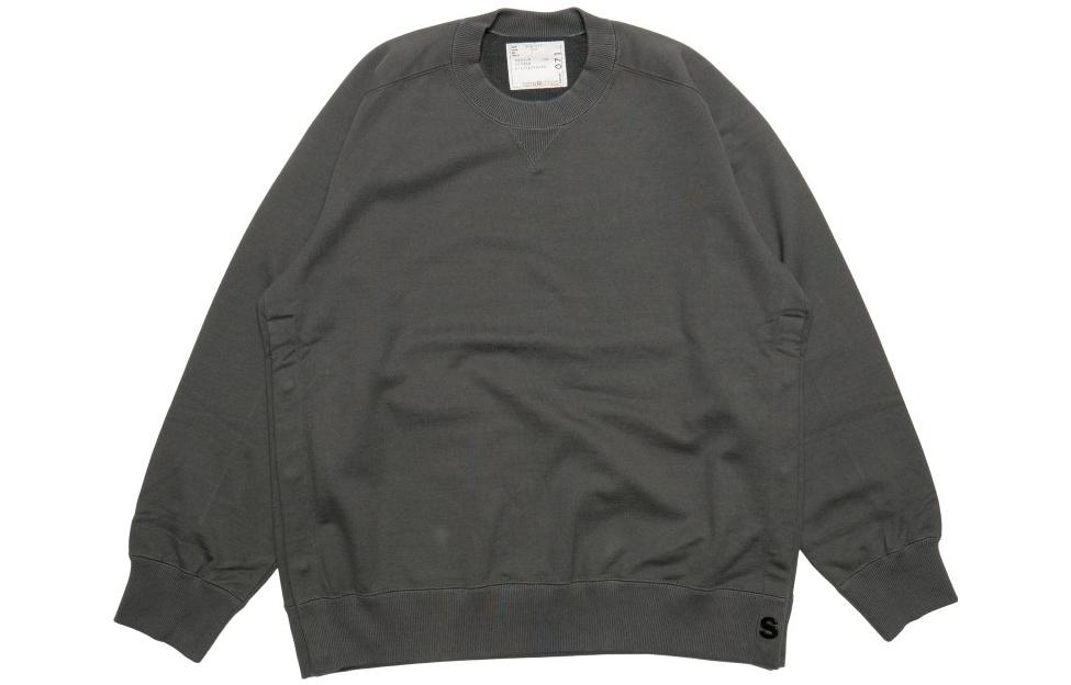 Sacai FW23 Solid Grey Crewneck Pullover Sweatshirt SCM-071GY