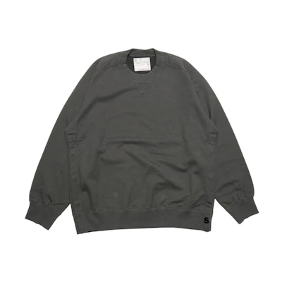 Sacai FW23 Solid Grey Crewneck Pullover Sweatshirt SCM-071GY