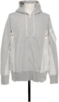 Sacai FW23 Spliced Comfort Zip-Up Hoodie Grey SCM-056-381 Sacai FW23 Spliced Comfort Zip-Up Hoodie Grey SCM-056-381