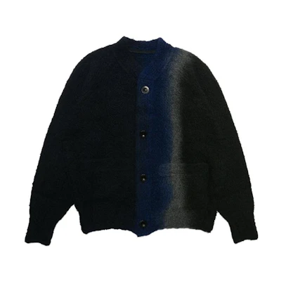 Sacai FW23 Tie-Dye Casual Cardigan Sweater Men’s Black 23-03167BK