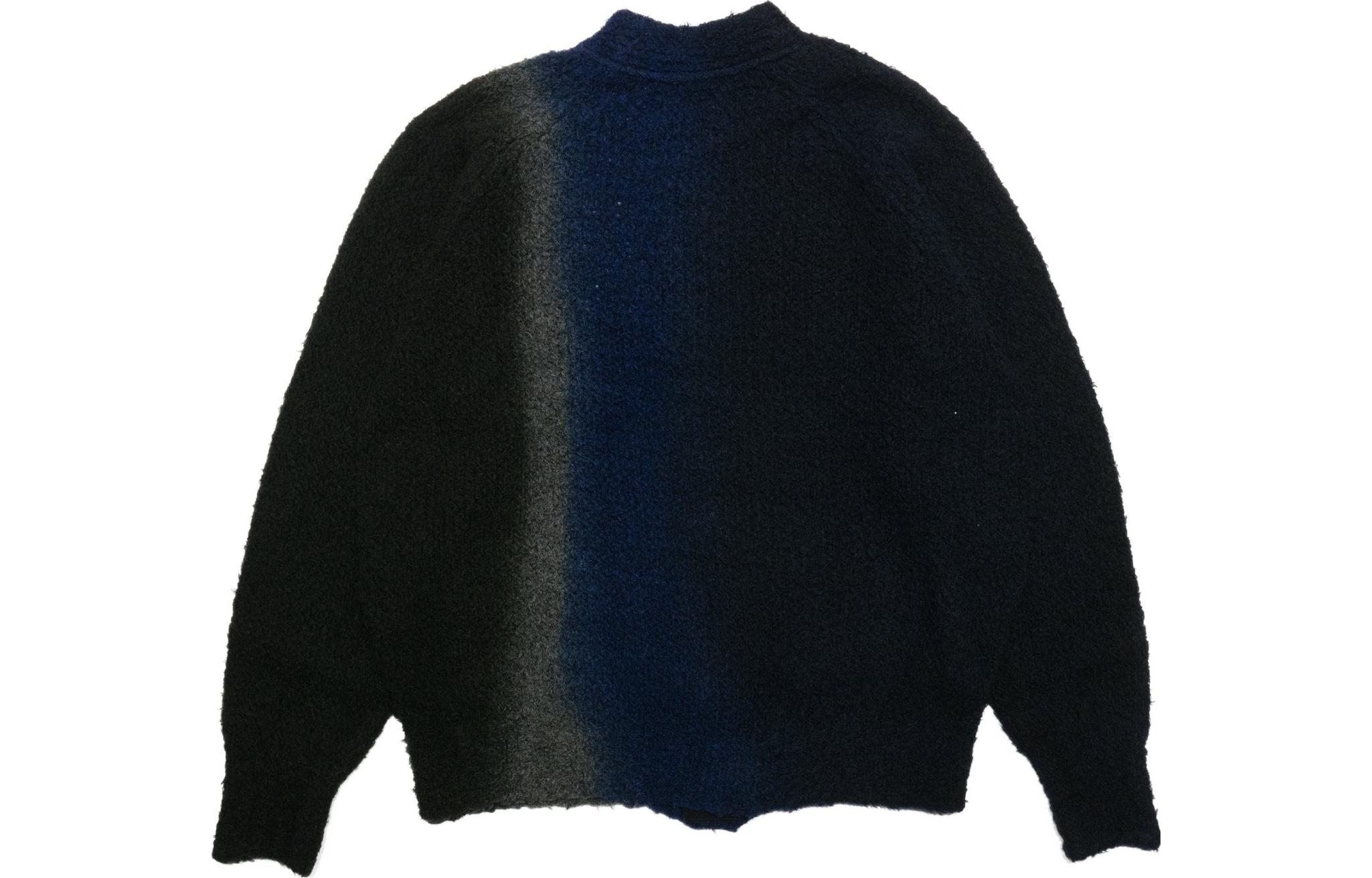 Lookbook サカイ FW23 タイダイカジュアルカーディガンセーター メンズ ブラック 23-03167BK