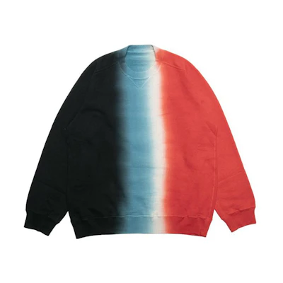 Sacai FW23 Tie-Dye Comfy Crewneck Pullover Sweatshirt Black 23-03176BKRD
