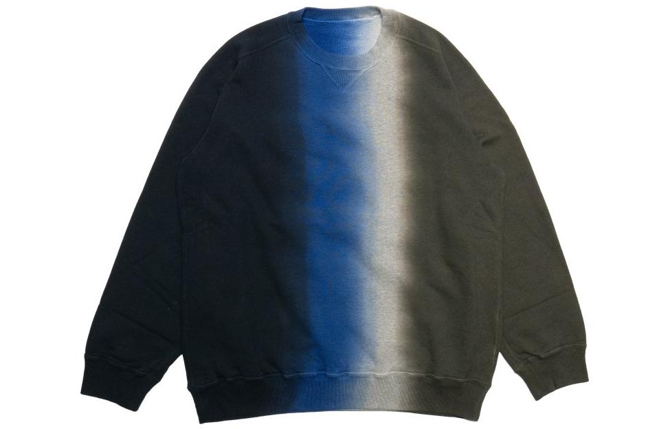 Sacai FW23 Tie-Dye Crewneck Pullover Sweatshirt Black/Grey 23-03176BKKH