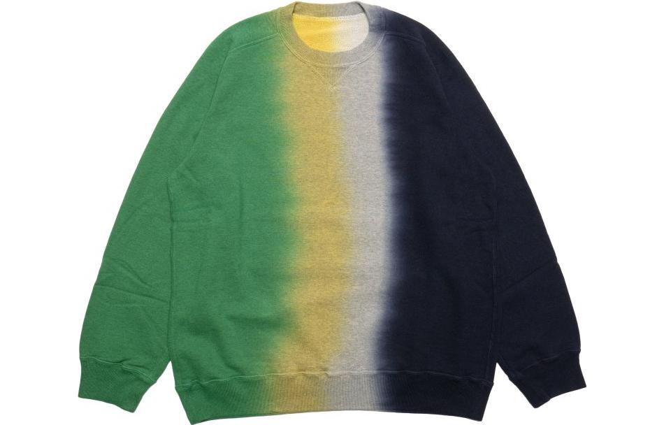 Sacai FW23 Tie-Dye Crewneck Pullover Sweatshirt Green 23-03176GRN
