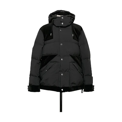 Sacai FW23 Zip-Up Patchwork Hoodie Jacket Black 23-03249M-001