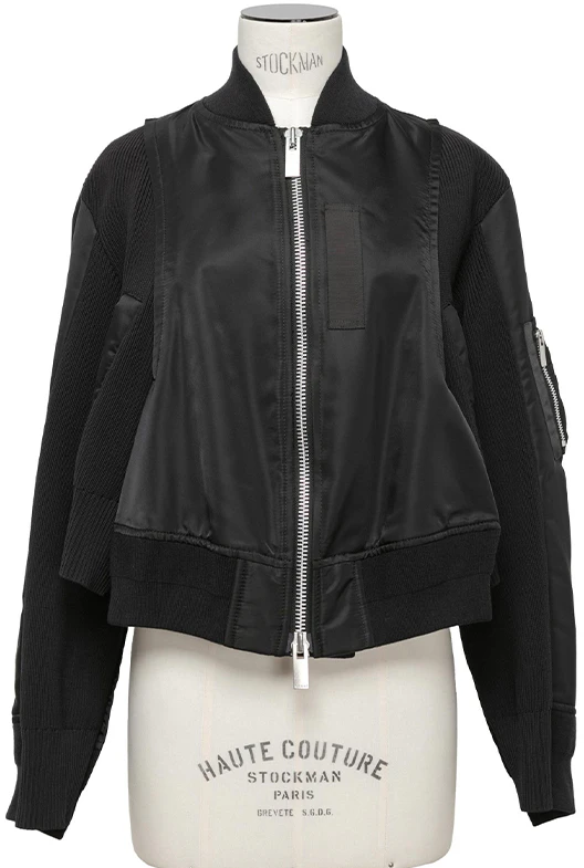 sacai-fw-24-knit-blouson-zip-up-jacket-unisex-black-24-07383-001
