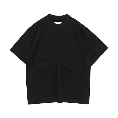 Sacai FW24 Oversized Cotton Crewneck Short Sleeve T-Shirt Black Tee. 24-03470M-001