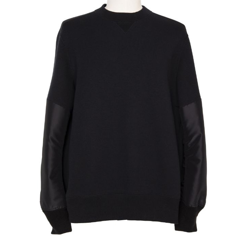 Sacai FW24 Sponge Sweat Pullover Black Unisex Casual Long-Sleeve Crewneck 24-03456M-001