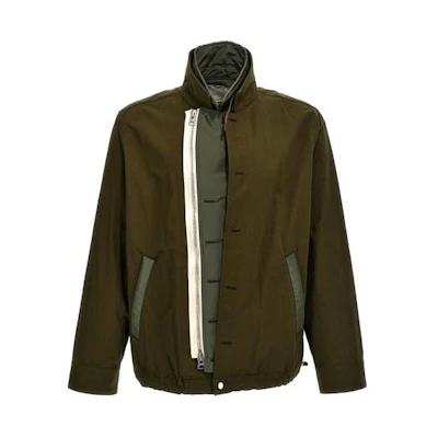 Sacai Green Colorblock Zip-Up Jacket 24-03356M-501