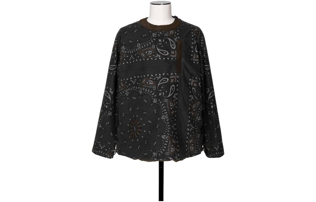 Sacai Grey All-Over Print Crewneck Pullover Sweatshirt Men’s 23-03154M-301