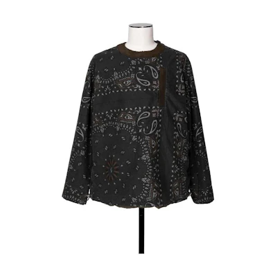 Sacai Grey All-Over Print Crewneck Pullover Sweatshirt Men’s 23-03154M-301