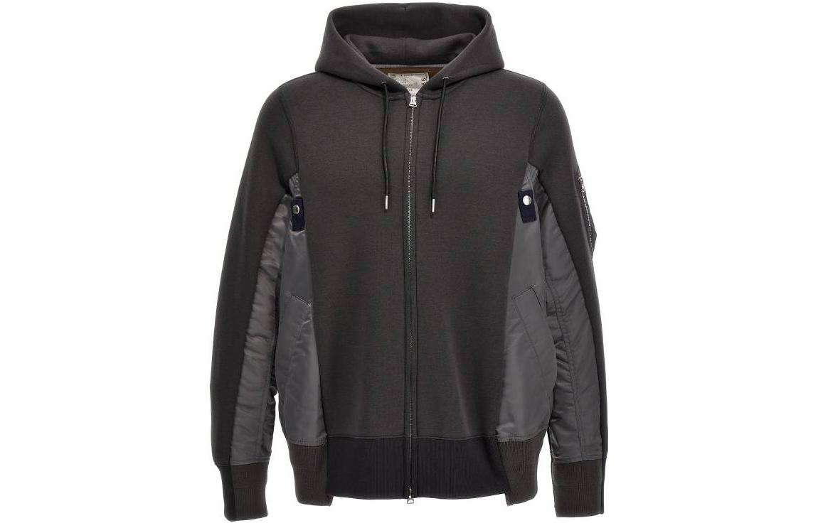 Sacai Grey Patchwork Hooded Jacket SCM056339
