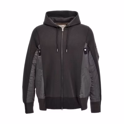 Sacai Grey Patchwork Hooded Jacket SCM056339