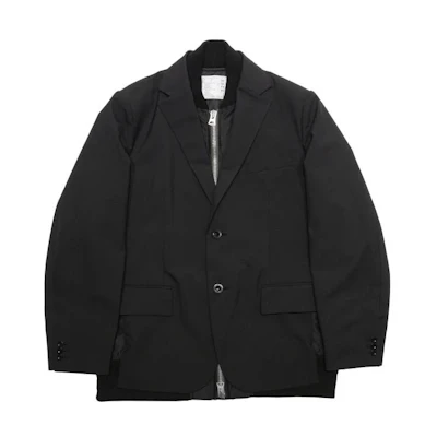Sacai Long Sleeve Solid Color Single-Breasted Jacket Black 24-03266M-001
