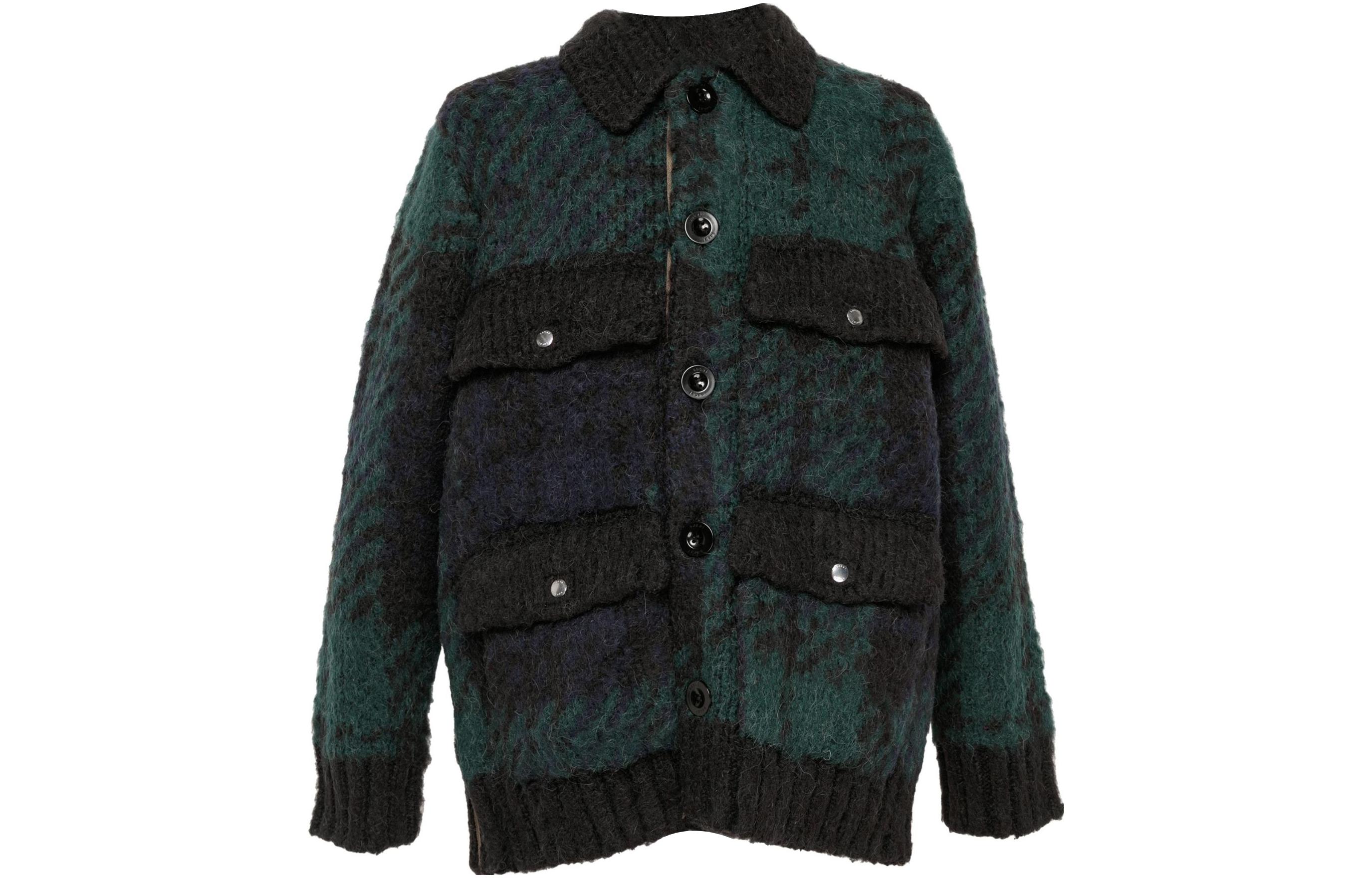 Sacai Loose-Fit Long-Sleeve Jacket Green 2303201M576