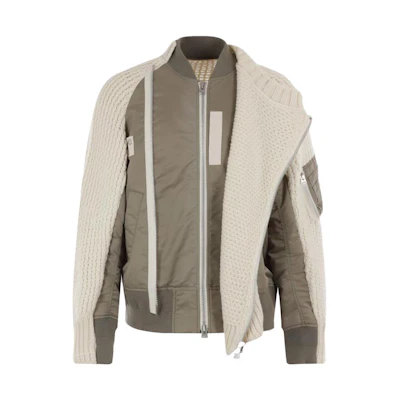 Sacai Loose Fit Zip-Up Patchwork Jacket Multicolor Long Sleeve 23-03165M539