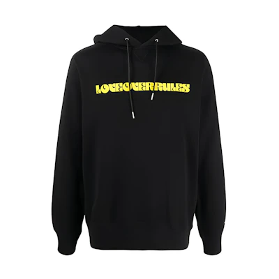 Sacai Love Over Rules Letter Print Hoodie Black 21-0173S029