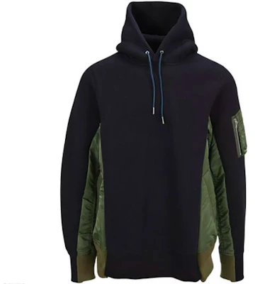 Sacai Men’s Casual Colorblock Hoodie Black SCM033FN-212 Buy Sacai Men’s Casual Colorblock Hoodie Black SCM033FN-212