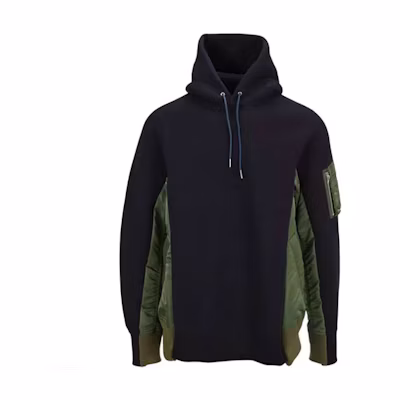 Sacai Men’s Casual Colorblock Hoodie Black SCM033FN-212