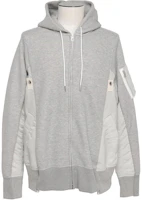 Sacai Minimalist Zip-Up Hoodie Jacket in Gray SCM-219-381 Sacai Minimalist Zip-Up Hoodie Jacket in Gray SCM-219-381