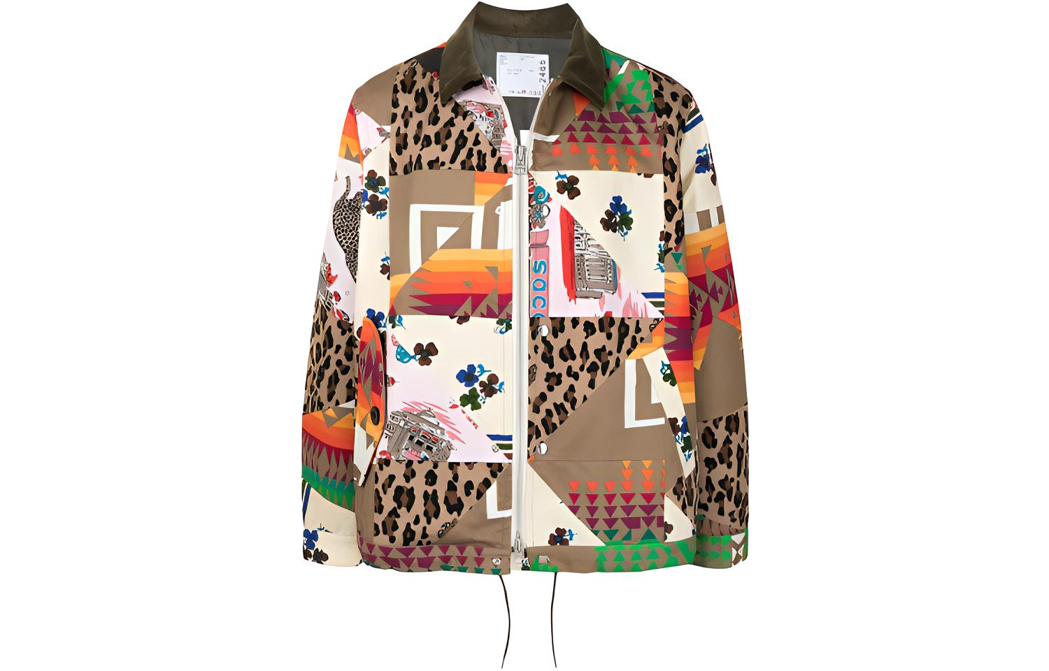 Sacai Mixed Print Patchwork Jacket Brown 2102466M-664