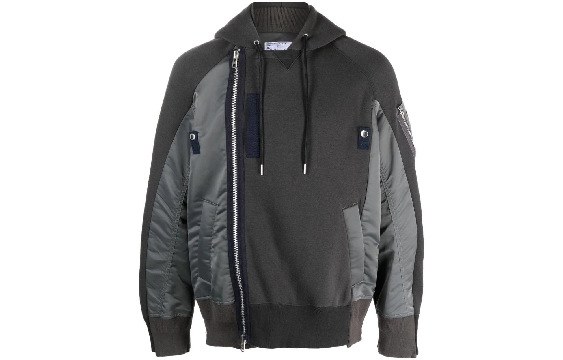 Sacai Nylon Knit Hooded Jacket Men’s Dark Gray 23-03173M-326