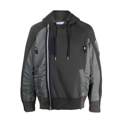 Sacai Nylon Knit Hooded Jacket Men’s Dark Gray 23-03173M-326