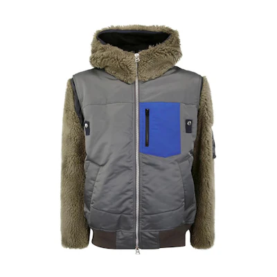 Sacai Oversized Hooded Zip-Up Jacket Green 23-03220M-338