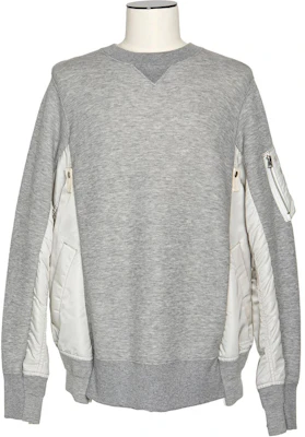 Sacai Paneled Crewneck Pullover Lengan Panjang Sweatshirt Kelabu Cerah SCM-221-381 Buy Sacai Paneled Crewneck Pullover Lengan Panjang Sweatshirt Kelabu Cerah SCM-221-381