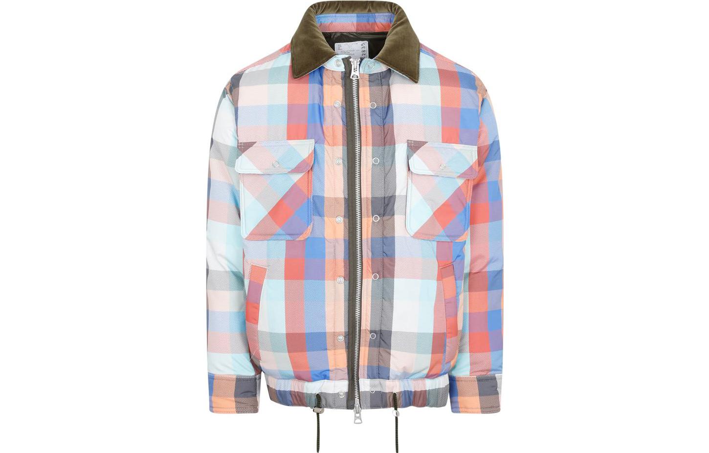 Sacai Plaid Zip-Up Pocket Long-Sleeve Jacket Multicolor Men’s 22-02835M
