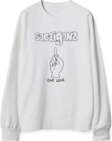 Sacai Printed Crewneck Pullover Sweatshirt White 24-0818S101 Sacai Printed Crewneck Pullover Sweatshirt White 24-0818S101