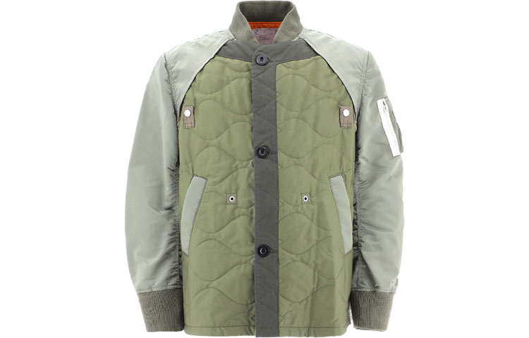 Sacai Quilted Bomber Jacket Men’s Green 21-02580M501