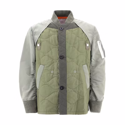 Sacai Quilted Bomber Jacket Men’s Green 21-02580M501